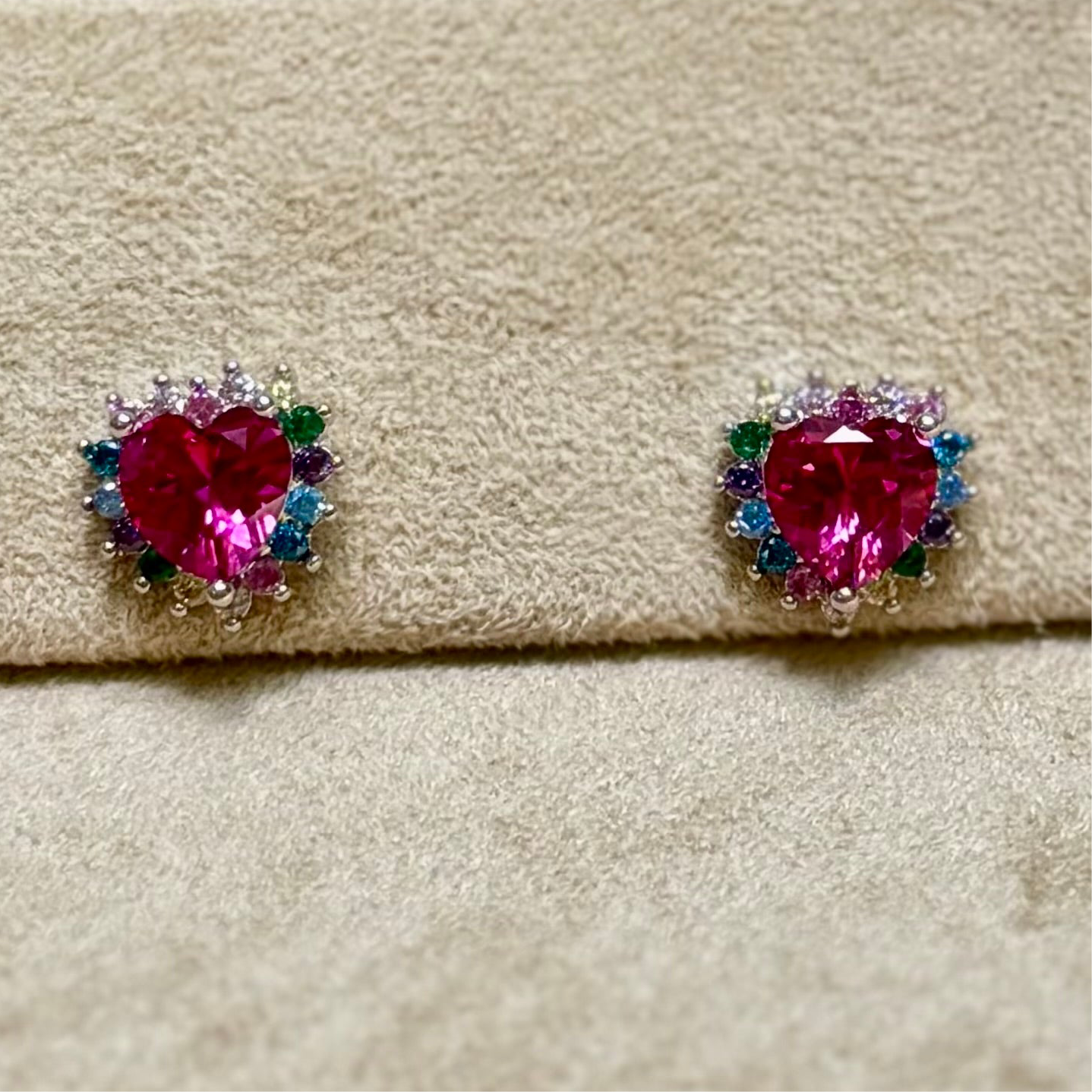 Tiny Treasures Heart Crystal 1 Earrings - MAYA