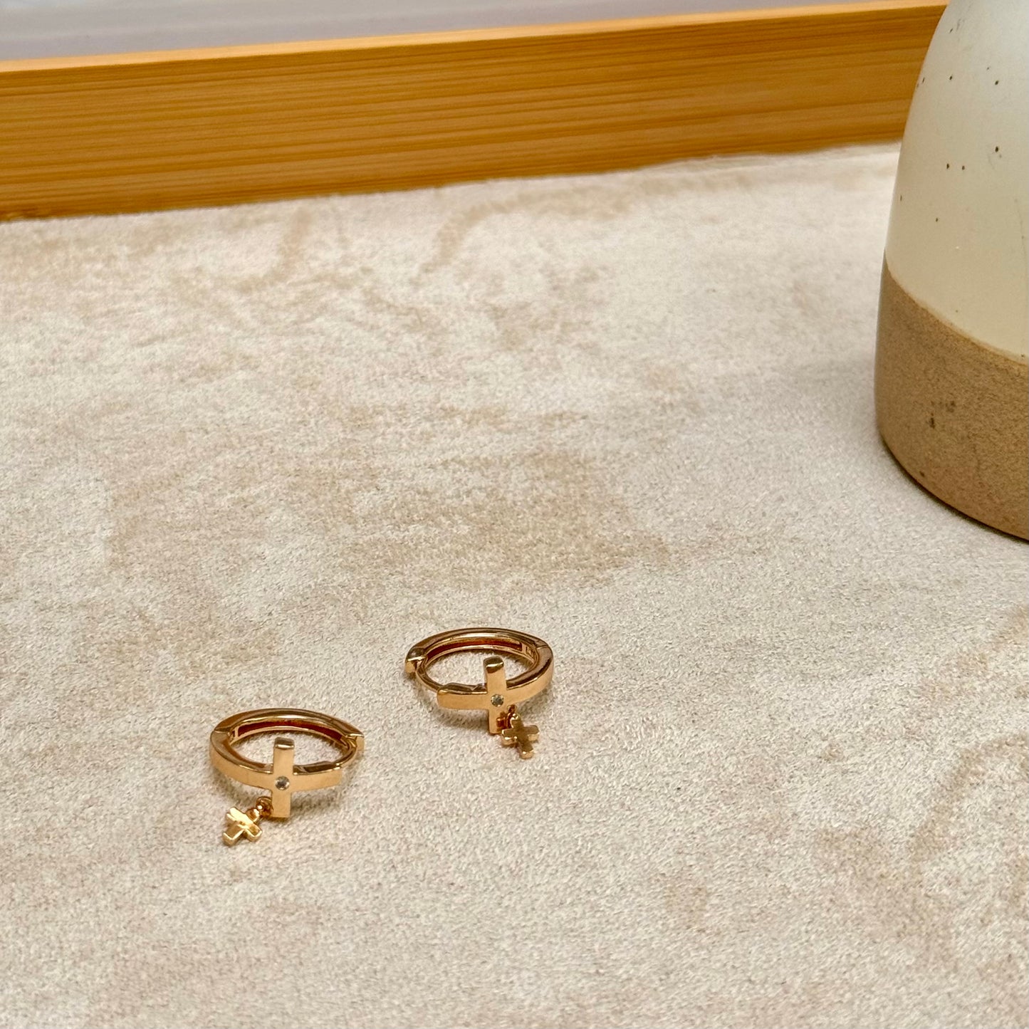 Tiny Treasures Cross Pendant Earrings - NINA