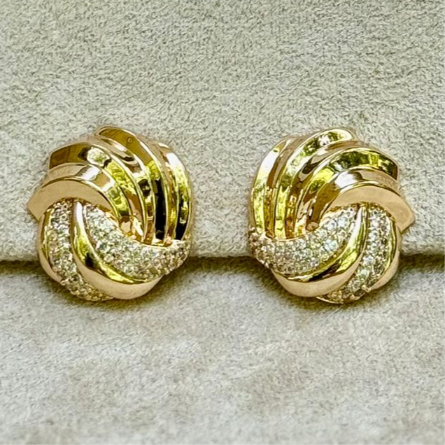 Empower Glow Zirconia Knot Earrings - CINDY
