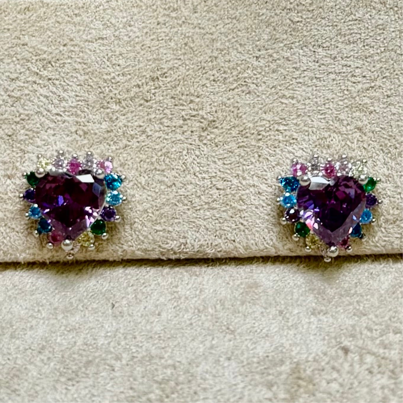 Tiny Treasures Crystal Heart 2 Earrings - SOFIA