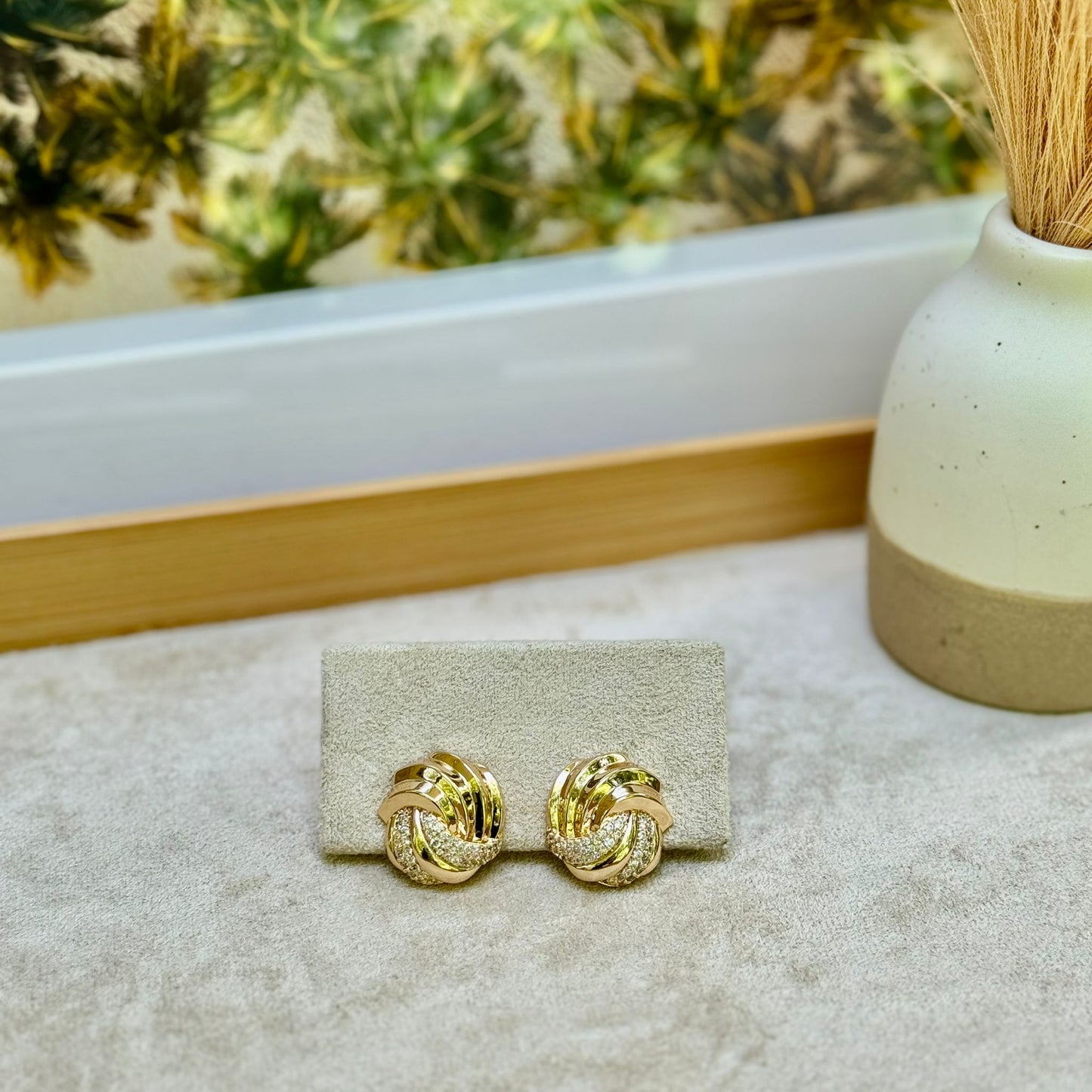 Empower Glow Zirconia Knot Earrings - CINDY