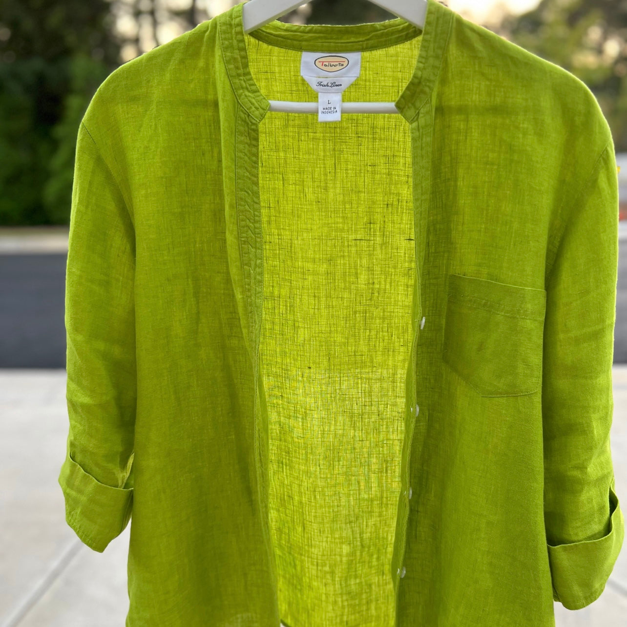 Linen Lime Green Shirt