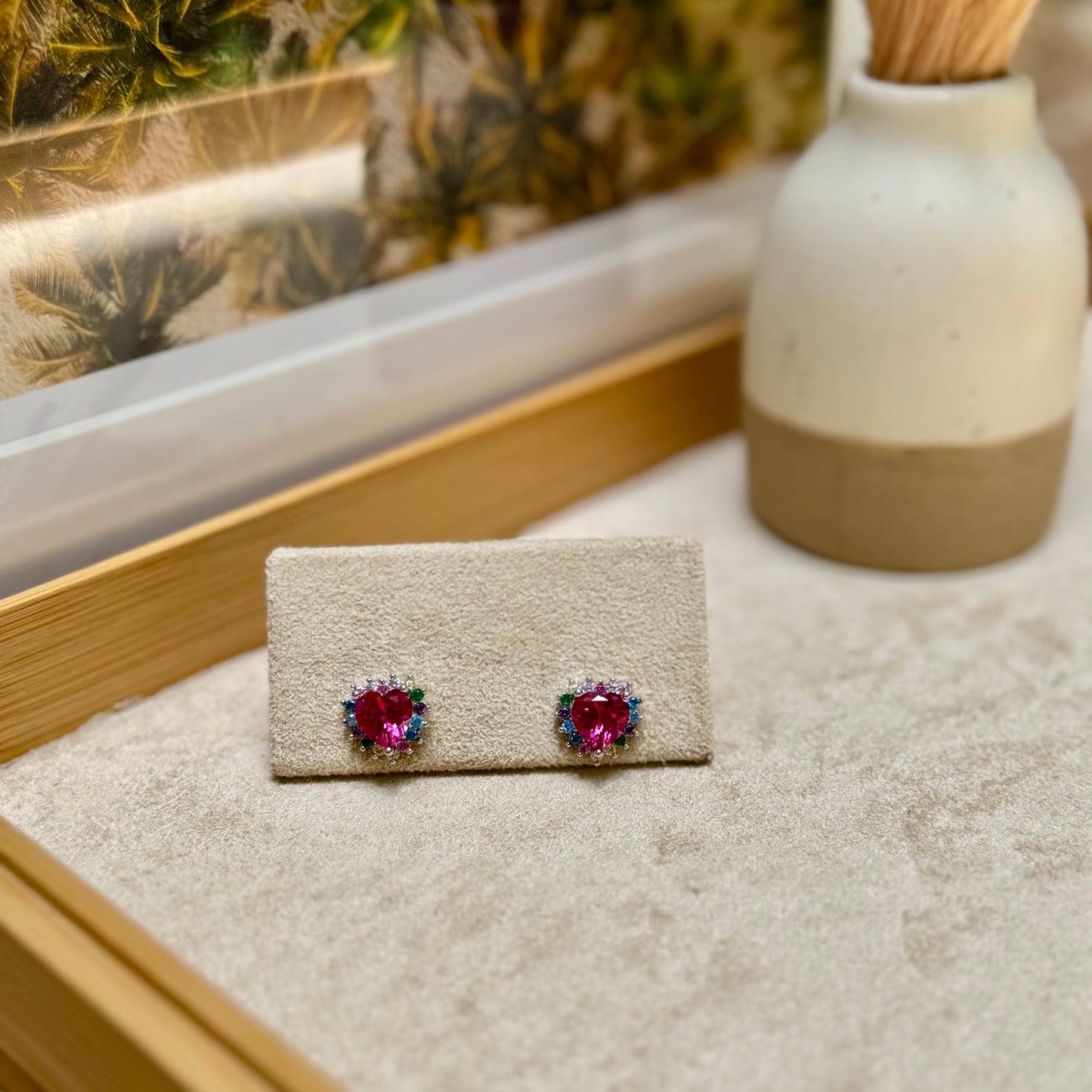 Tiny Treasures Heart Crystal 1 Earrings - MAYA