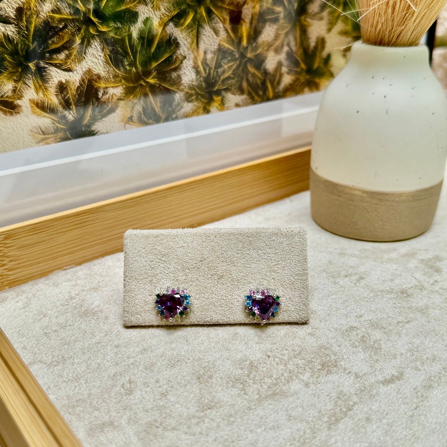 Tiny Treasures Crystal Heart 2 Earrings - SOFIA