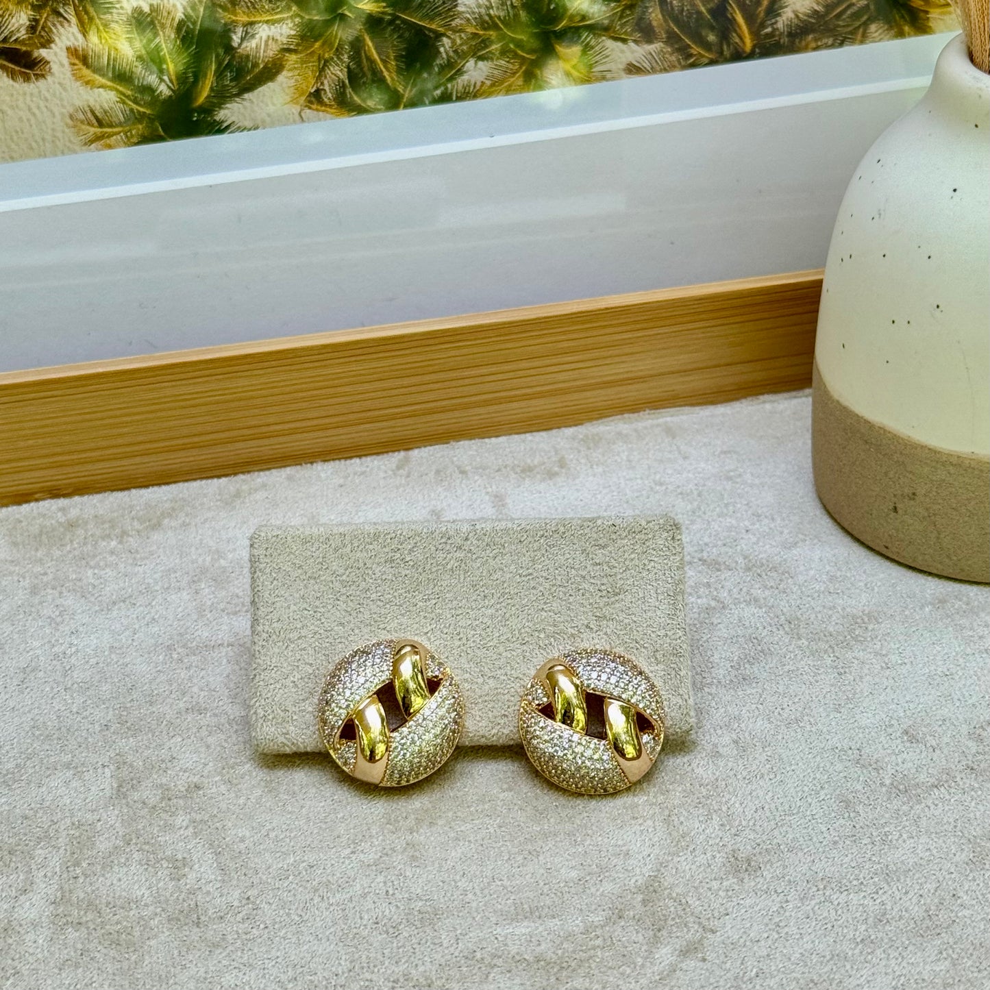 Empower Glow Round Sparkle Earrings - CRIS