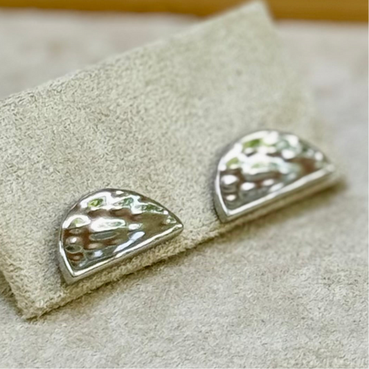 Fearless Shine Half Moon Hammered Earrings - KAREN