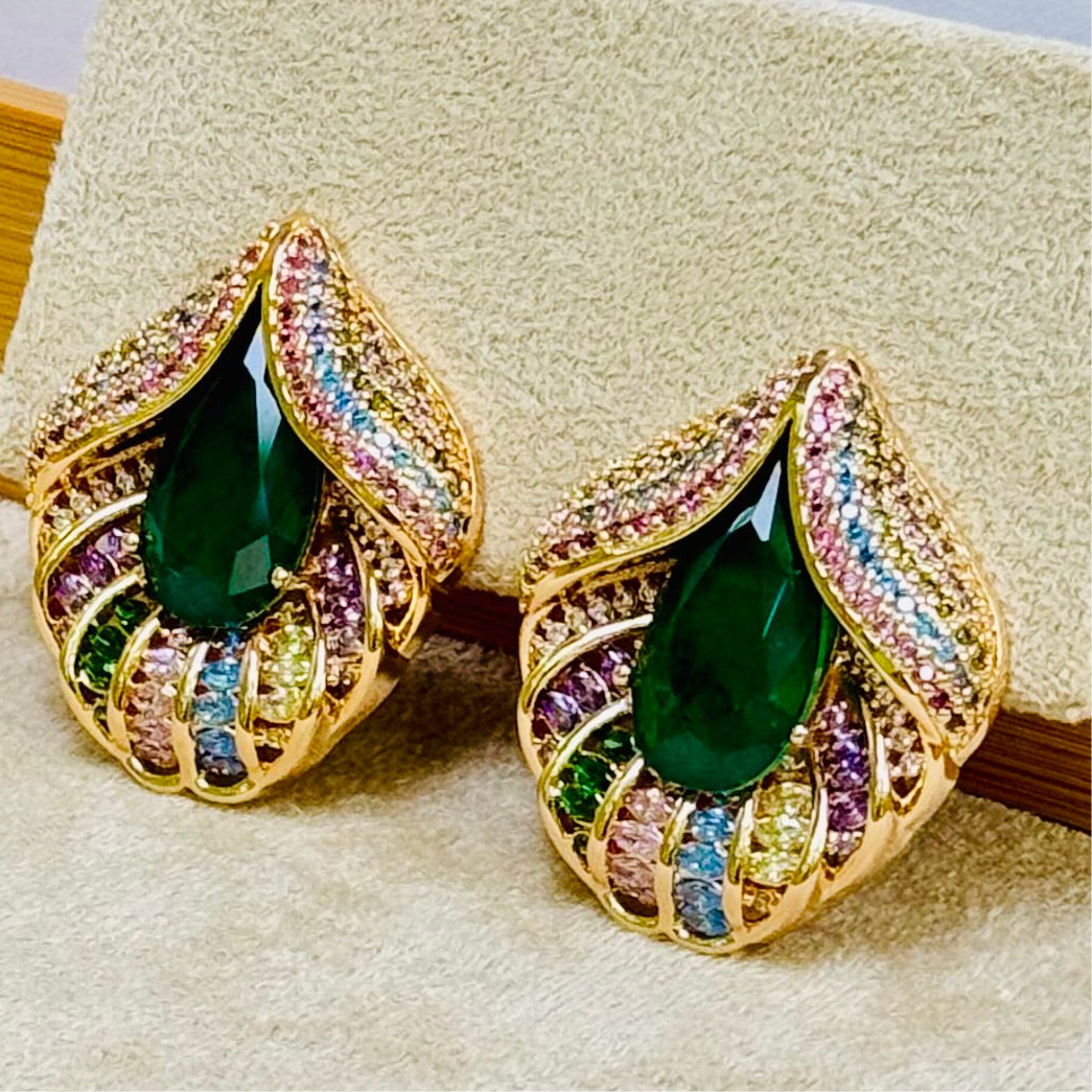 Lumiere Luxury Zirconia Leaf Earrings - LISA