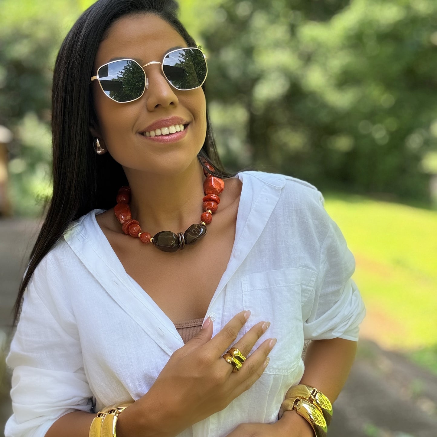 Terra Flame Resin Necklace – Limited Edition | PRISCILA