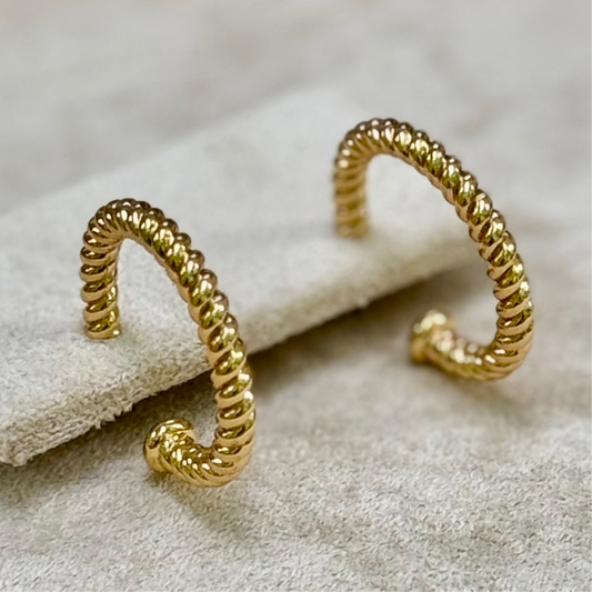 Fearless Shine Twisted Hoops Earrings - ANNIE