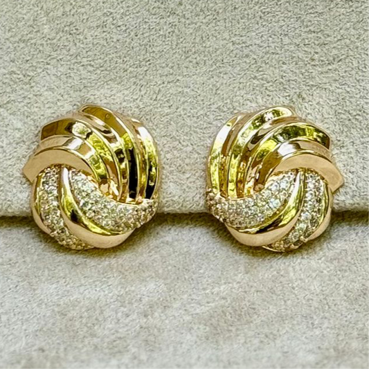 Empower Glow Zirconia Knot Earrings - CINDY