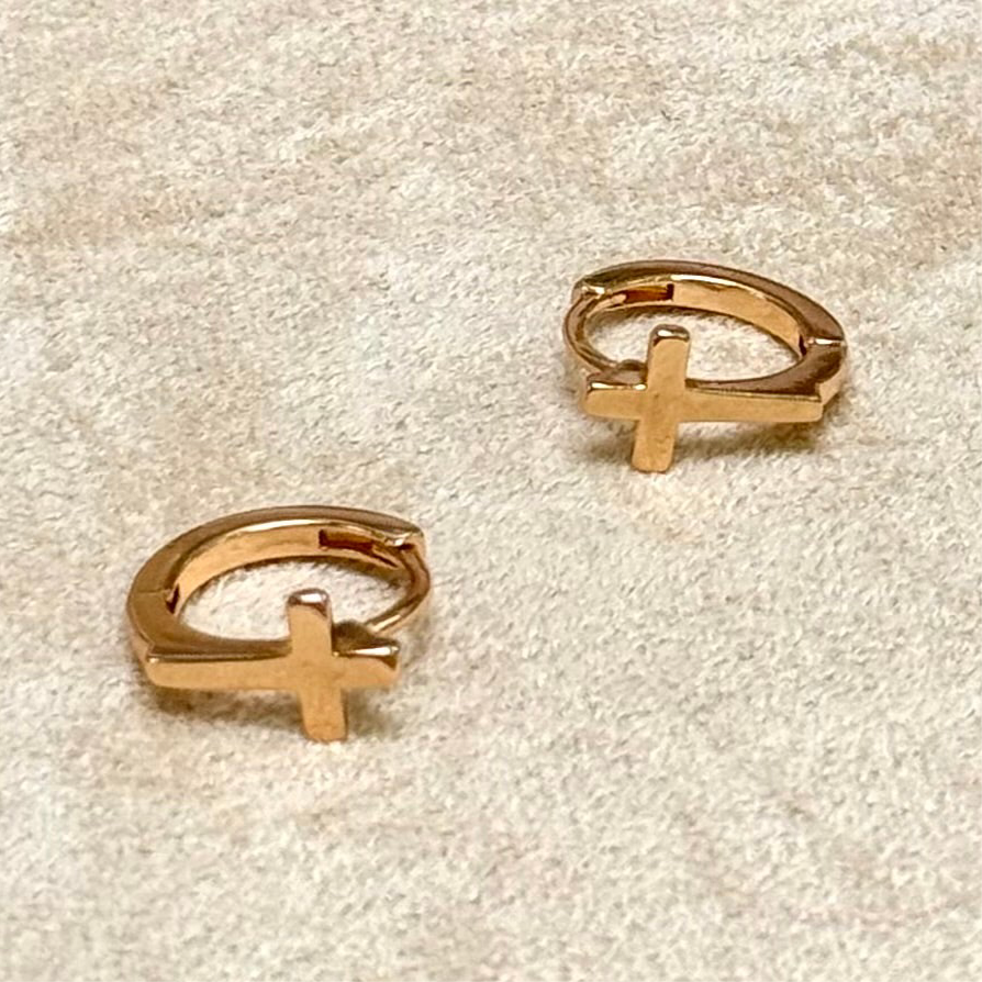 Tiny Treasures Cross Earrings - JESS