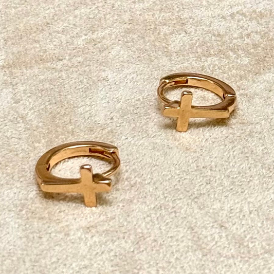 Tiny Treasures Cross Earrings - JESS