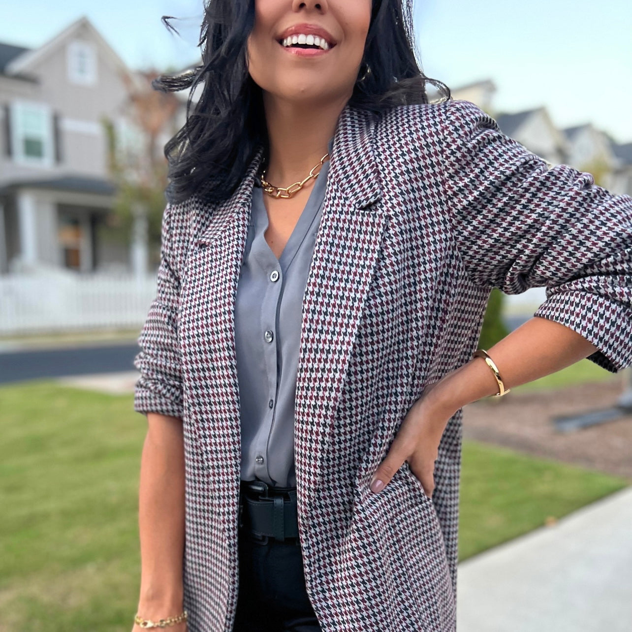 Plaid Blazer from Nine West