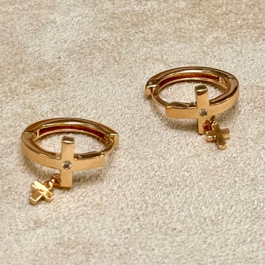 Tiny Treasures Cross Pendant Earrings - NINA