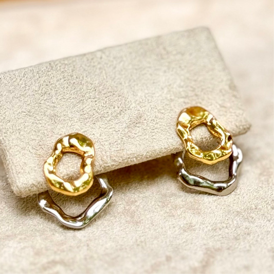 Mixed Metals Double Earrings - ALBA