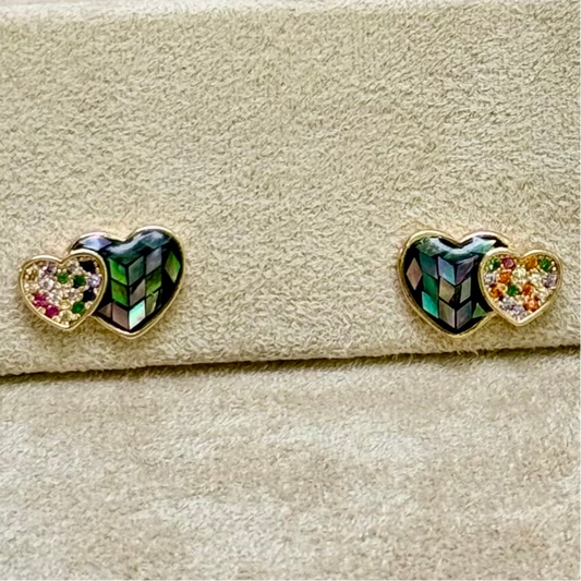 Tiny Treasures Doubled Heart Earrings - MARA