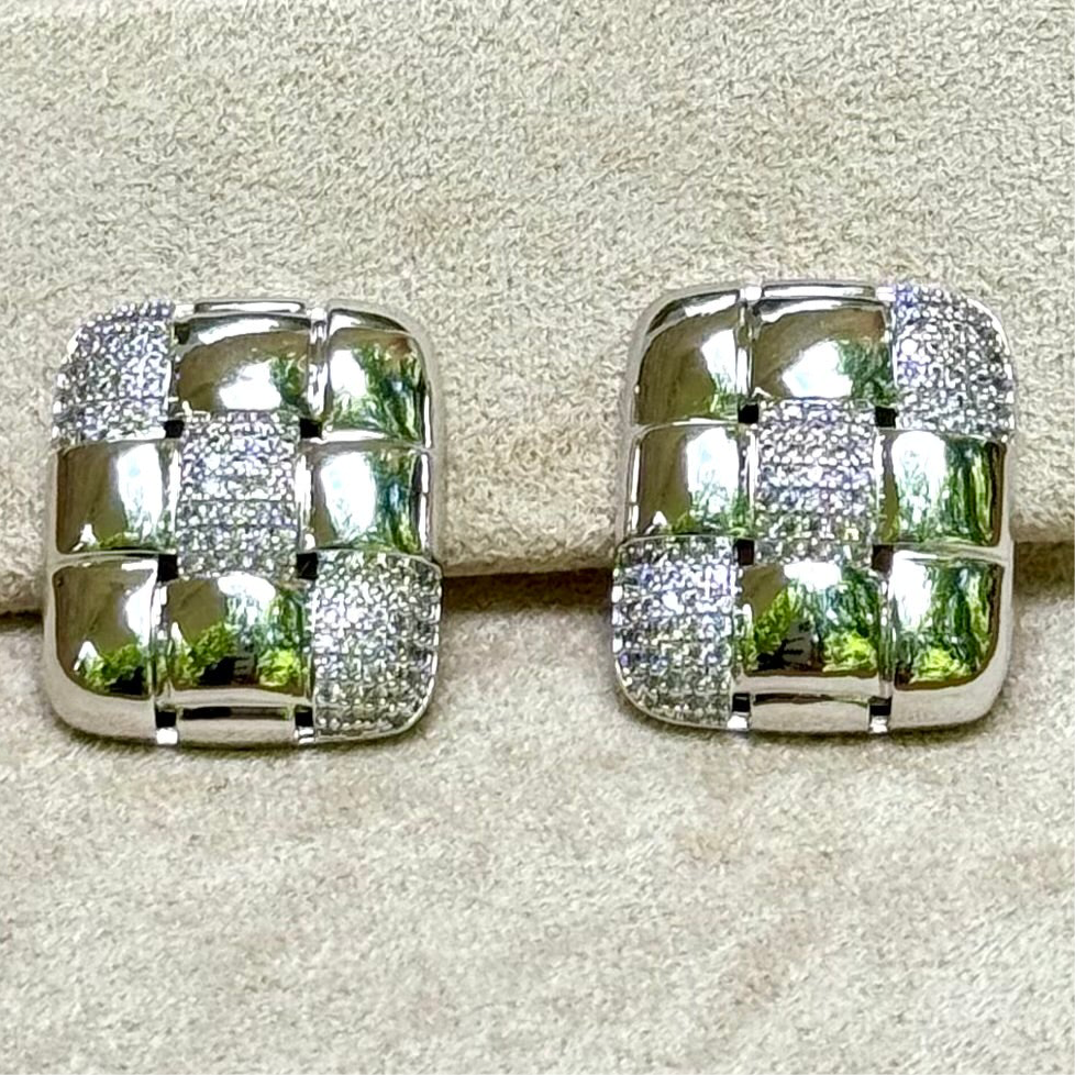 Empower Glow Checkered Zirconia Earrings - DULCE
