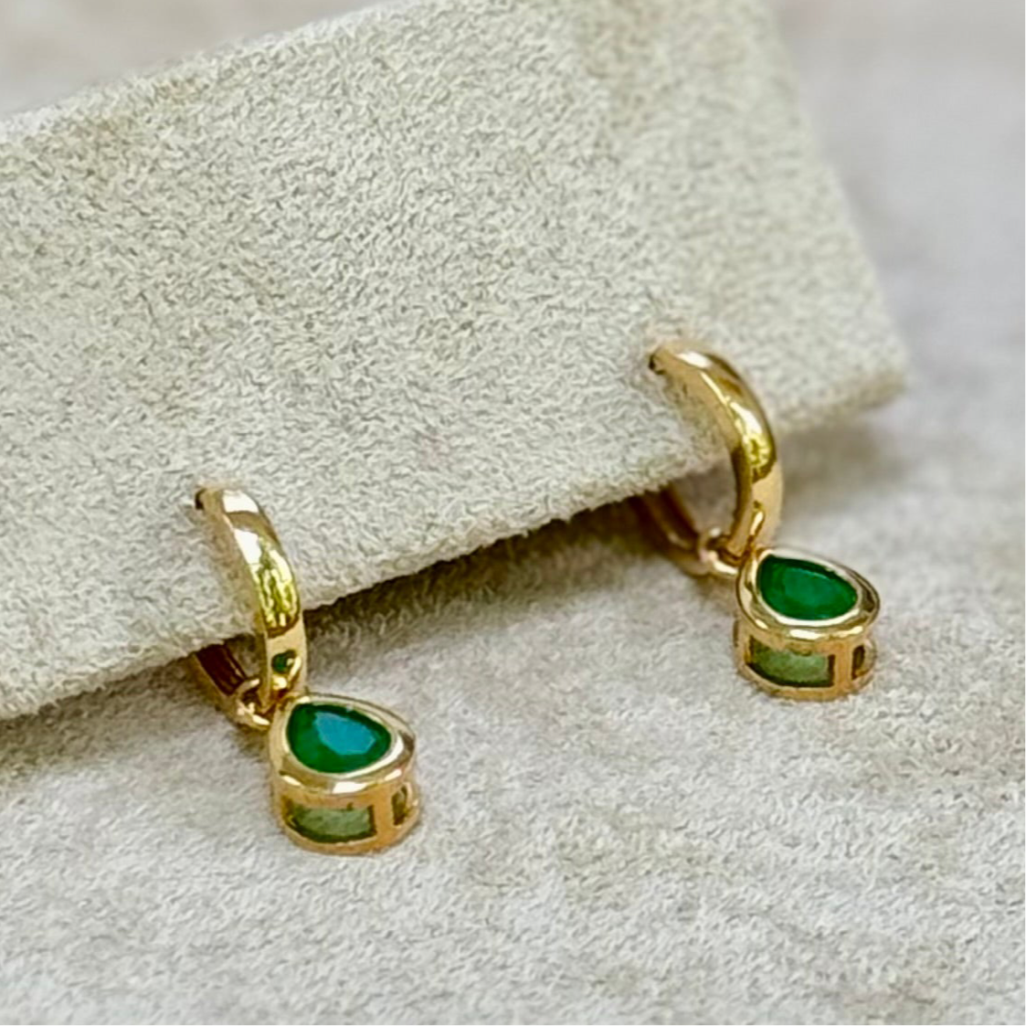 Tiny Treasures Emerald Earrings - LUMA