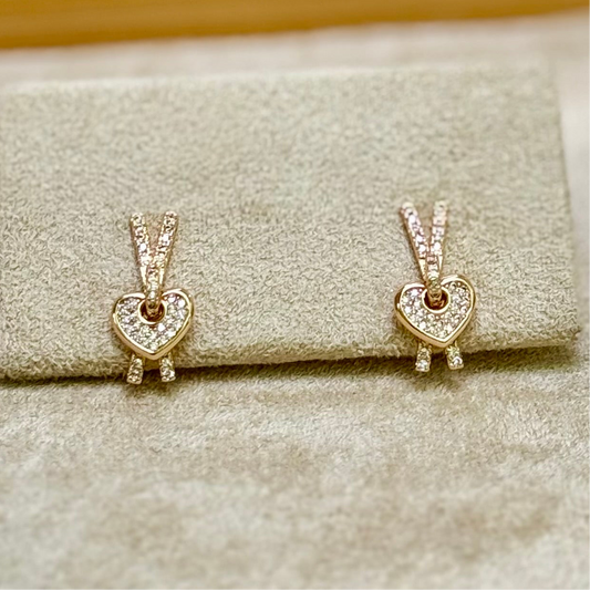 Tiny Treasures Heart Locker Earrings - MADA