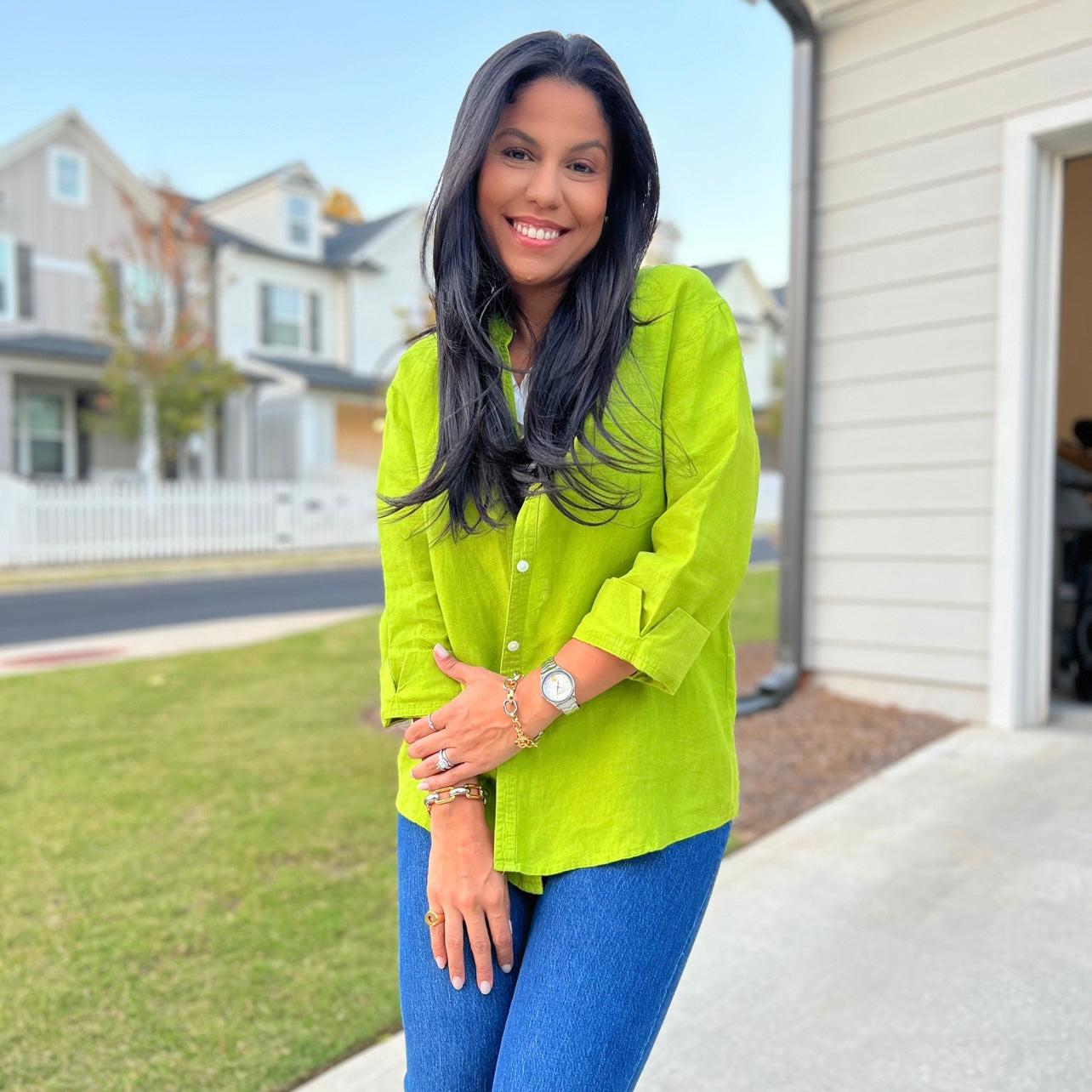 Linen Lime Green Shirt