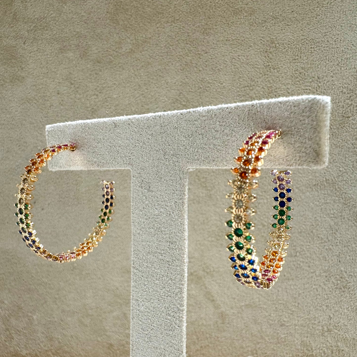 Tiny Treasures Rainbow Hoops Earrings - MARI