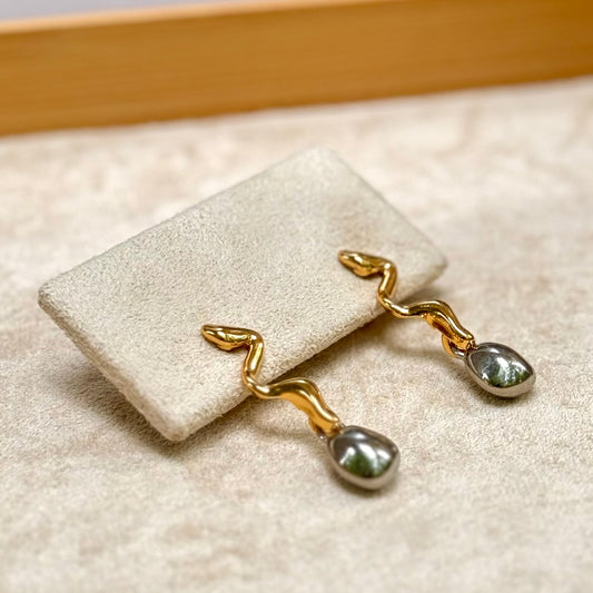 Mixed Metals Glam Earrings - INES