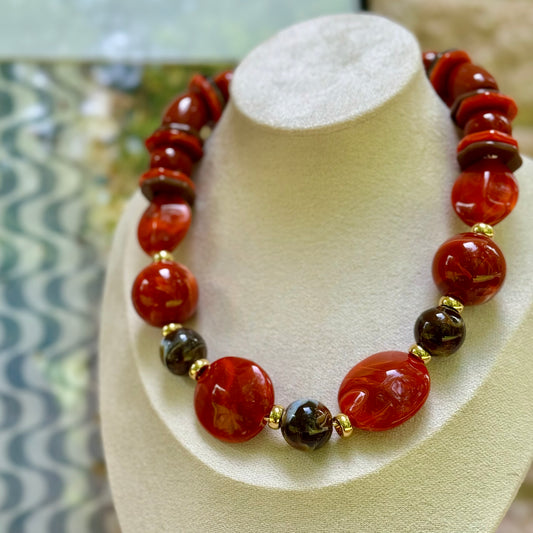 Terracotta Statement Resin Necklace – Limited Edition | MARTA