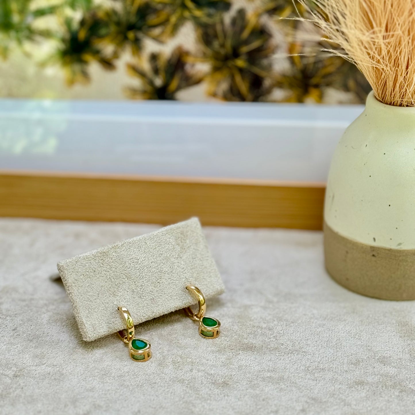 Tiny Treasures Emerald Earrings - LUMA