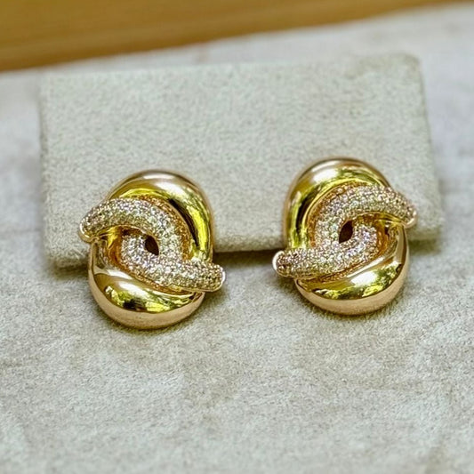 Empower Glow Braided Zirconia Earrings - DRILA